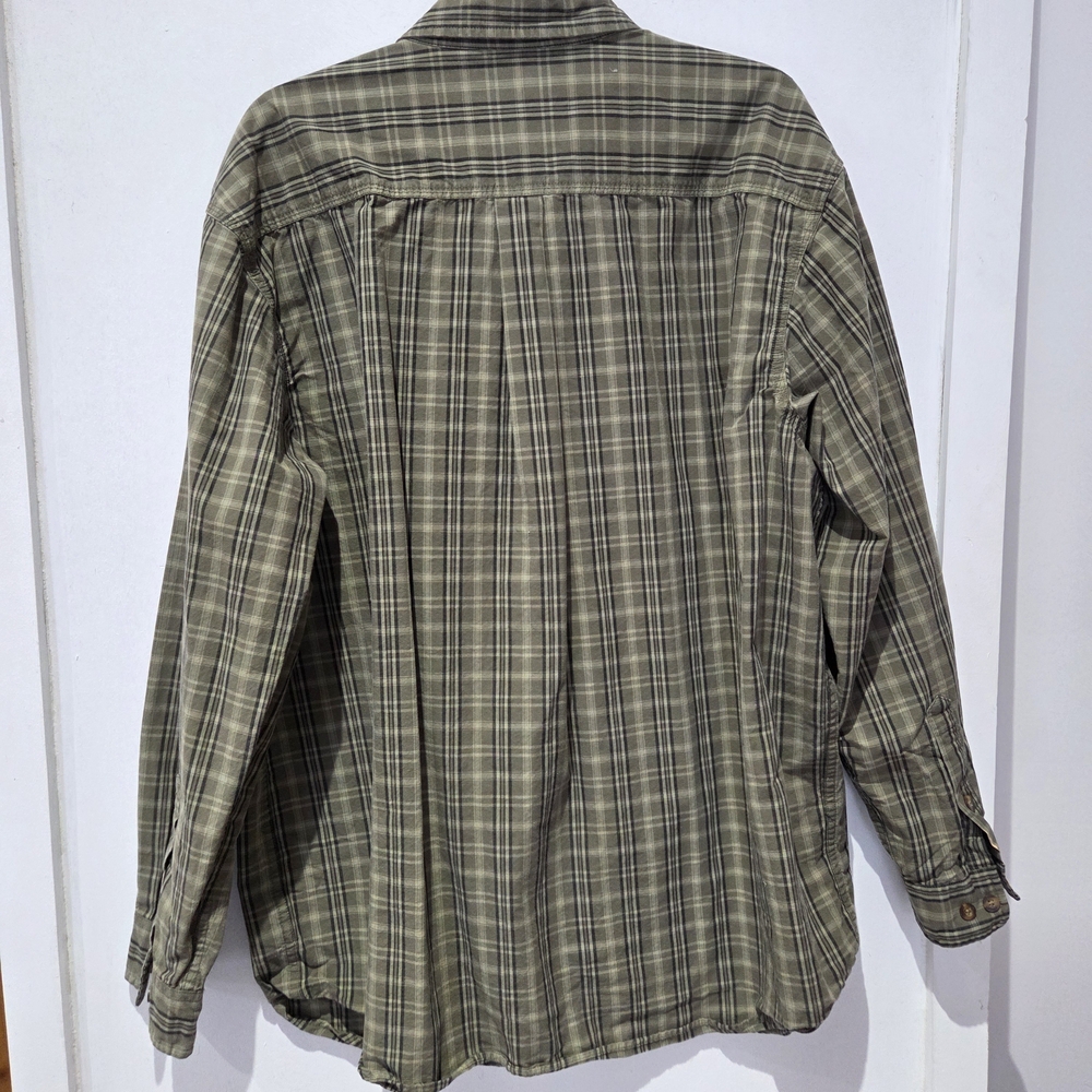 Carhartt Men's Green Plaid Casual Button Down Shirt - Picture 5 of 8